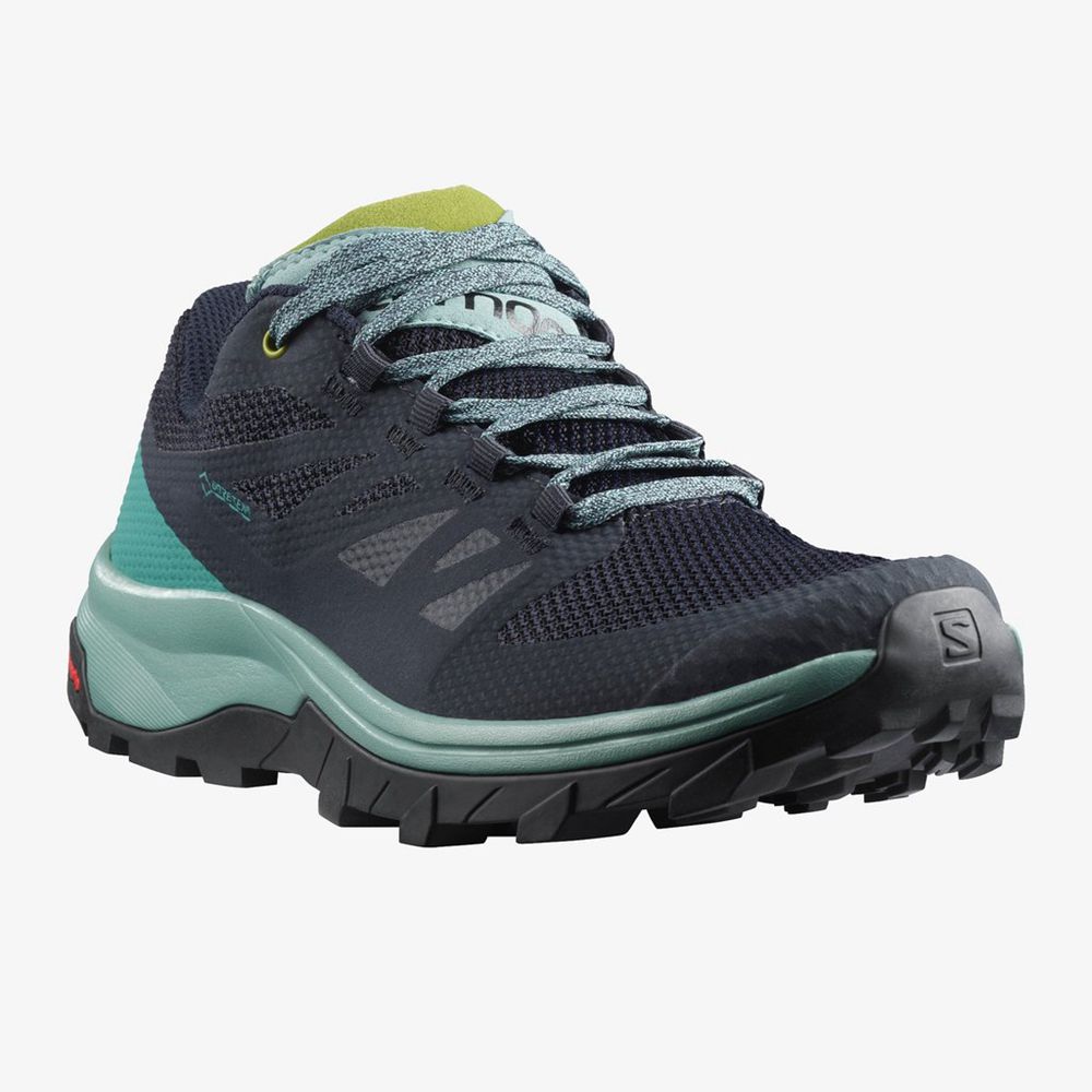 Chaussures De Trail Running Salomon Femme Bleu Marine - Salomon OUTLINE GTX - France (0691-UECJT)